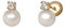 Turmalina - Pendientes bebe niña tu y yo de Plata de Ley 925, pendientes con perla, tamaño de 5 x 7,5, de la marca de joyería Turmalina by Martina (Dorado)