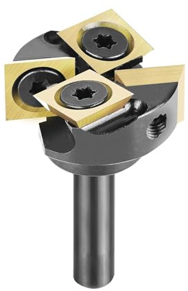 SpeTool Spoilboard Surfacing Router Bit Carbide Insert with ATS Coated 2.5 cm Cutting Diameter 1/4 Shank Diameter 2+2 Router Planner