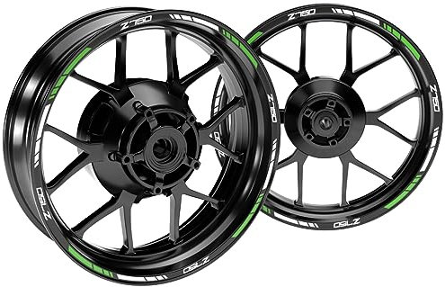 One-Wheel, Offiziell lizensierte Kawasaki Z750 Felgenaufkleber, Design V1 Felgenrandstreifen GP für Motorrad