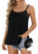 V FOR CITY Womens Camisole with Built in Bra Vest Ladies Going Out Tops Basic Sleeveless Shirts Black XXL