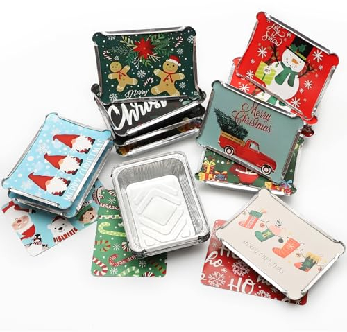 lasuroa 20 Piezas Bandejas de Aluminio con Tapa, Bandejas con Tapa para Alimentos Sartenes de Aluminio con Tapas Sartenes de Aluminio con Tapas para Hornear Asar Comida Fiesta Regalo, 22x16x5cm