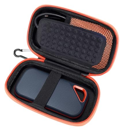Tasche Hülle für SanDisk Extreme PRO/SanDisk Extreme Portable SSD Exterme SSD, Tragbarer Hart Etui für SanDisk Laufwerke und Micro SD Karte (Black)