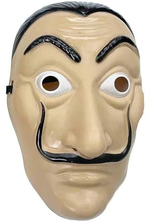 Carnavalife Mascara Dali Casa di Carta, Bank Robbery Mask, Maschera Halloween Adulto e Bambino, Taglia Unica
