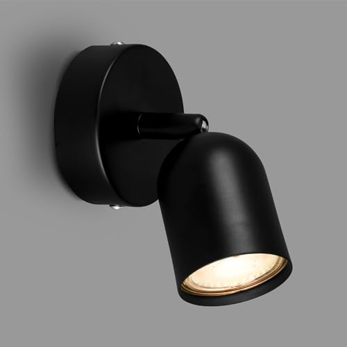 BRILONER - Lámpara de Lectura, Giratoria y Orientable, GU10 , 9 W, 13x8x8,5cm, Aplique Pared Interior, Apliques Pared Dormitorio, Lampara Pared, Apliques Pared Interior, Metal Negro