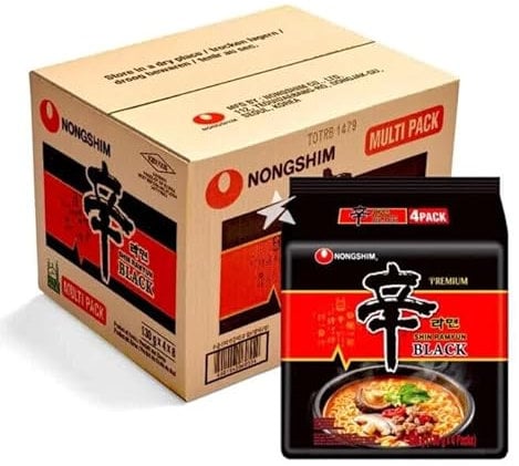 Nong Shim SHIN Ramyun BLACK Korean Premium Spicy Ramen Noodles 130g (Pack of 32) HALAL