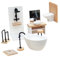 Juego De Accesorios De Baño Miniatura 1:12 para Casa De Muñecas 8 Piezas De Muebles De Baño Realistas Decoración Multifuncional para Fotografía Y Jugar