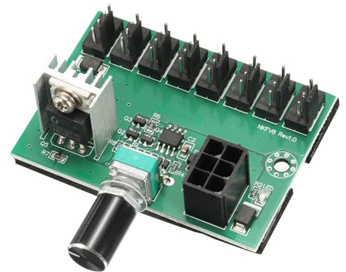 sourcing map PWM Driver Module, 2 Pin 3 Pin 4 Pin Cooling Fan Hub with 6 Pin Port 8 Way Splitter Fan Adapter