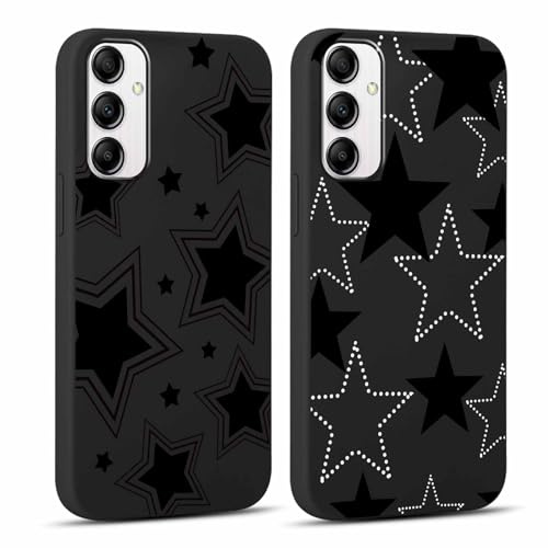 Yoedge 2 Stück Handyhülle für Samsung Galaxy A14 5G Hülle 6,8, Stern Muster Design Frauen Mädchen Aesthetic Kawaii Motiv Handyhülle Dünn Weich Silikon Slim TPU Stoßfest Schutzhülle für Samsung A14 5G