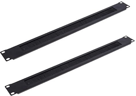 Spactz 2Pcs 1U 19Inch Rack Mount Blanking Plate Rack Mounting Blank Network Brush Panel Server Cabinet Cable Management