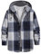 Iris Sprite Herren Hemd Kapuzenhemd Kapuzenpullover Langramshirt Kariert Freizeithemd Spleißhülse Shirt (Navy blau-A111, M)