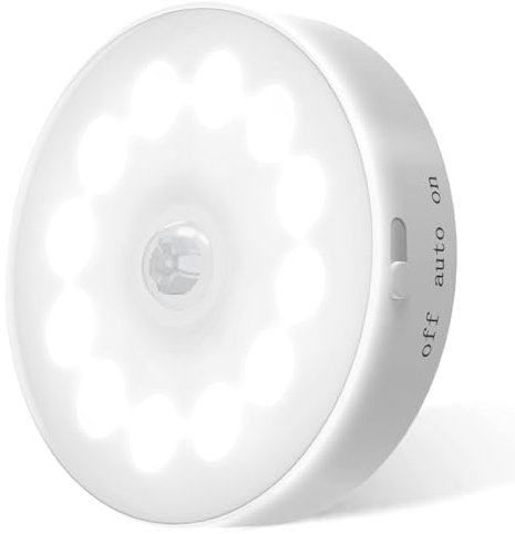 KALAHOL 2024 Newest 12 LEDs Motion Sensor Lights Indoor, Cupboard Lights with 3 Modes, Rechargeable LED Stair Lights, Sensor Step Night Light for Under Cupboards Wardrobe Cabinet Closet Kitchen