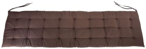 Marabella Auflage für Gartenbank 150 x 40 x 4 cm Sitzpolster mit Steppung und Bändchen, Farbe:braun