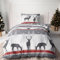 LINKHOFF Winter Weihnachtsbettwäsche Cozy Christmas 155x220cm - 2tlg. Biber Bettwäsche in Rot Grau - 100% Baumwolle - Weihnachts Bettwäsche Hirsch