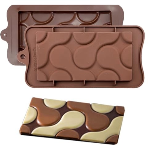 Sadodo Silicone Chocolate Bar Mould,New Flowing Water Drop Shape,Ice Cube Tray,Non Stick,Candy Cake Decoration,BPA Free Baking Mold,Wax Mould