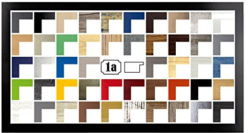 Colorello Bilderrahmen Posterrahmen Puzzlerahmen 40x120 cm Schwarz Hochglanz 120x40 cm mit weisser Rückwand und Antireflex Acrylglas