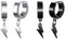 Yumilok 2 Paar Edelstahl Blitz Ohrstecker Set Creolen Ohrringe für Damen Herren Ohrringe Schwarz Ohrringe Stecker Damen Titan Ohrstecker Herren Silber Männer Piercing Plugs