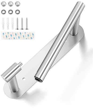 ZYODUOB Toilet Roll Holder, Stainless Steel with Double Post Pivoting, Wall Mounted for Bathroom