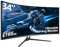 CRUA Écran PC Gaming Incurvé 34 Pouces 165Hz,Moniteur PC WQHD 3440x1440,1ms VRB, 2X HDMI 2.0,DP 1.4,100Hz & Display Port 165Hz,VESA 75 * 75mm Réglable en Hauteur,FreeSync Premium