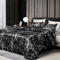Boqingzhu Satin Bettwäsche 135x200cm Schwarz Weiß Marmor Optik Muster Modern Aesthetic Edel Seide Bettwäsche Set Sommer Winter Einzelbett Bettbezug 135 x 200 cm und Kissenbezug 80 x 80 cm