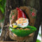 MUYEE Weihnachtsmann Baumgesicht Vogelfütterer Ornament, Gartenzwerg 3D-Harzstatue Baumschmuck wetterfest Baumdeko zum Hängen Gartendeko Dekorative Baumkunst für Garten Yard Outdoor, 24.8 x 18.2cm