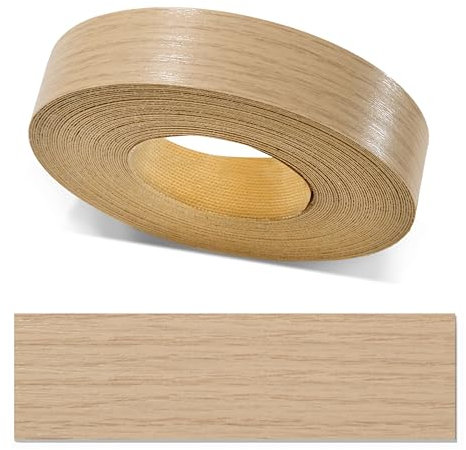 ben+camilla.com Kantenumleimer zum Aufbügeln | Eiche Gekalkt Pore 22 mm x 5 m Rolle (matt mit Struktur) | Premium Qualität für professionelle Ergebnisse | Kantenschutz