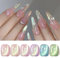 BORN PRETTY Magnetic Gel Nail Polish Iridescent Jelly Gel Polish Set Nude Pink Blue Green Rainbow Colors Gel Varnish Cat Magnet Eye Sparkle Nail Gel Polish for Salon DIY at Home 6 Pcs