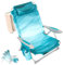 #WEJOY Chaise de plage réglable à 4 positions pour adultes, chaise de plage basse pliante légère et portable, dossier haut, poche d'oreiller, chaise de plage inclinable pour jardin, camping, chaise de