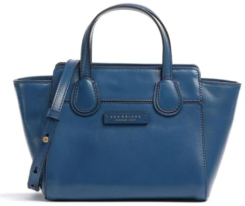 The Bridge Handtasche 44673501 Mini Shopper Damen Leder, Blau Jeans, Einheitsgröße