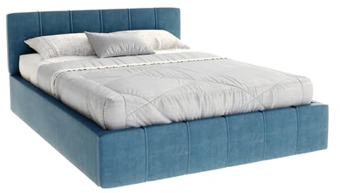 FDM Bett Florida 160x200 cm mit Lattenrost Stauraum Doppelbett Samt Trinity türkis Bettkasten