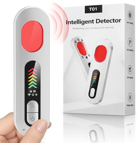 FIVAVA Wanzen Detektor, Kamera Detektor Mit 6 Stufen Empfindlichkeit, 5-In-1 Hidden Camera Detector, Versteckte Kamera Detektor für Hotel