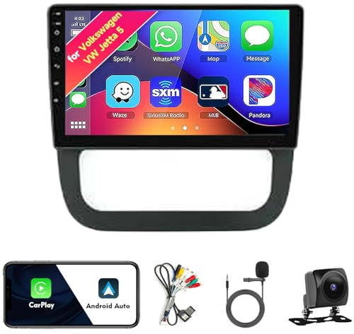 Radio estéreo Para Volkswagen VW Jetta 5 (2005-2010), Android 13, pantalla táctil IPS de 9 pulgadas, kit de actualización de tablero con CarPlay y Android Auto, navegación GPS, DSP SWC, cámara WiFi 5G