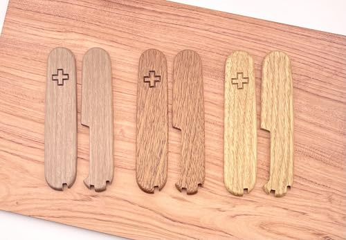 Replacement Covers For Victorinox Scales Plus 91mm Natural Wood Handles With Toothpick Tweezers Pin And Ballpoint Pen