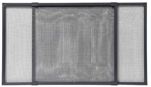 TIENDA EURASIA – Mosquitera Ventana | Extensible | Marco de Aluminio y Malla de Fibra de Vidrio | Color Gris | Medidas de 70-130 cm x 50 cm alto | Adaptable a Todos los Marcos