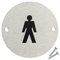 Fire Door Guru® Door Sign - 76mm Disc - Stainless Steel Safety Sign - Fixings Included (Male)