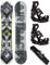 Airtracks Herren Snowboard Set Freeride Freestyle - Cubo Camber Snowboard Extra Wide 165 - Softbindung Master XL - SB Bag