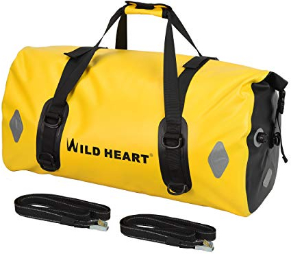 WILD HEART 55L 66L 77L Motorradtasche Reisetasche für Reisen, Motorradfahren, Radfahren, Wandern, Camping(77L gelb)
