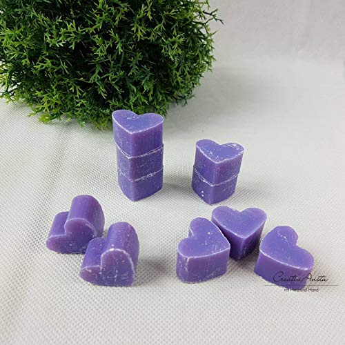 Seifenherzen 10 Stück mini - LAVENDEL-LIMONE - Florex Schafmilchseife Herz Seife Gastgeschenk