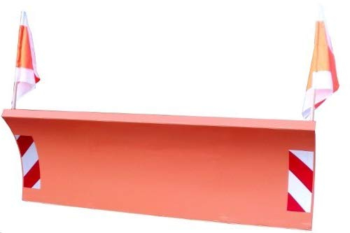 Schneepflug - Schneeschild - Räumschild Breite 250 cm/Höhe 75 cm Hydraulisch nach links und rechts schwenkbar/Für Multicar Unimog Radlader M25 M26 M27 / Mit Markierungsstreifen und Signalflaggen