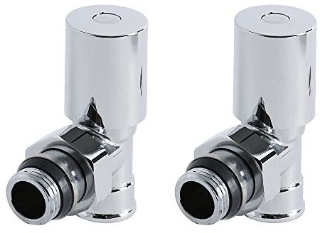MILANO Chrome Angled Heated Towel Rail Radiator Valves