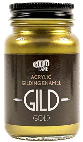 Guild Lane Super GILD Liquid Gold Acrylic Paint - High Pigment Metallic Enamel for Wood, Metal, Ceramics, Glass, Plastic, Canvas & More - Water-Based, Non-Tarnish Finish - 60ml