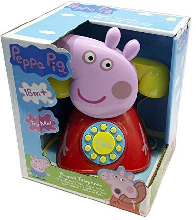 Peppa Pig, Teléfono de Juguete para Niños, Producto Oficial de Peppa Pig, Color Rosa y Rojo, Pilas Incluidas (CyP Brands