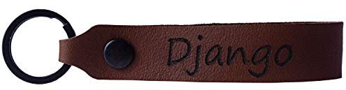 Leder Schlüsselanhänger mit Name Wunschname personalisiert individuell farbig Gravur Braun