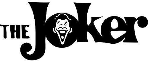myrockshirt Schriftzug The Joker mit Clown ca 15cm Aufkleber Sticker Autoaufkleber Profi-Qualität Sticker UV-fest