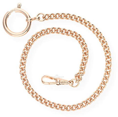 Juwelmalux Taschenuhrkette Panzer rosévergoldet