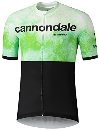 SHIMANO Radtrikot | Cannondale Factory Racing Team 2021 Fahrradtrikot | Fahrradzubehör | Kurzarm-Rennrad Trikot | Radtrikot für Herren (Schwarz/Grün, XL)