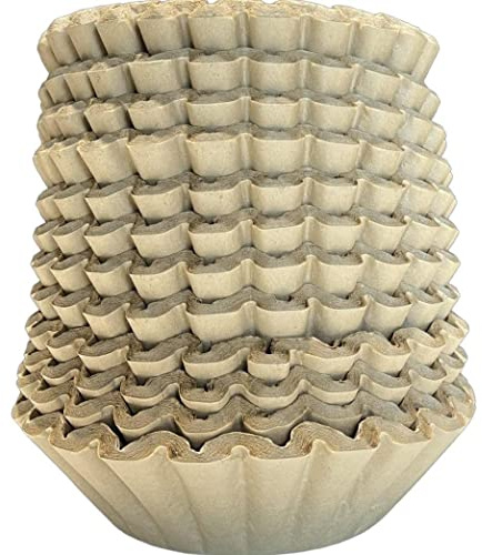 Natural Unbleached Brown Biodegradable Extra Large Coffee Filters 10, 12, 13, 14, 15 Cup Basket for Commercial, Home Coffee Maker Extra High Extra Wide, Anti ground, 9.75 Flattened Diameter (500 Pcs)