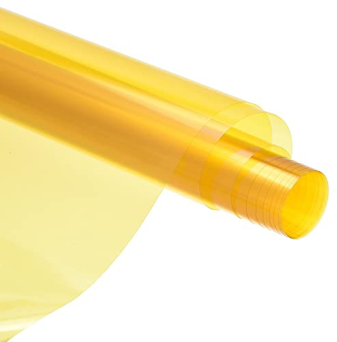 sourcing map Window Film, Glass Sun Blocking, Heat Control Self Adhesive Yellow Window Tint, 9.8x1.97ft for Home Office