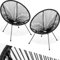 TecTake® Lot de 2 Fauteuil de Jardin Acapulco pour Salon de Jardin Exterieur ou Intérieur, Structure en Acier époxy, Mobilier pour Amenagement Balcon Terrasse - Plusieurs Couleurs