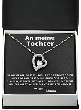 Ahnona - Herz Kette, An Meine Tochter, Nachricht von Mama, Geburtstag Geschenk für Ihre Tochter, Mutter Tochter Geschenk