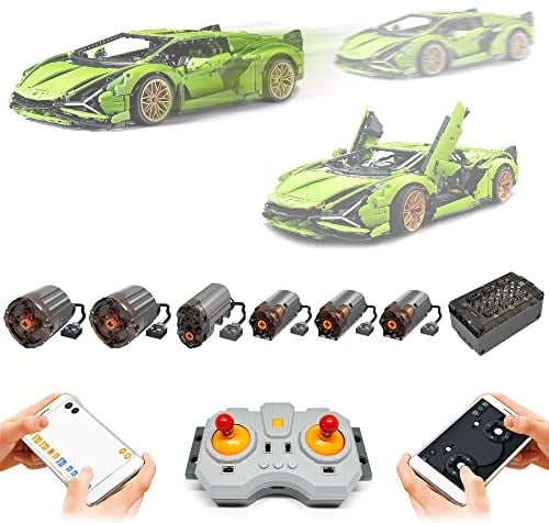 Technik Power Motoren Set für Lego 42115 Lamborghini Sián FKP 37 Rennwagen(Nicht Enthalten Modell)